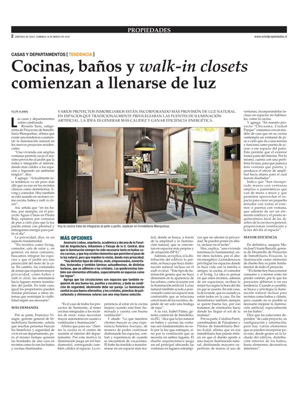 Cocinas, baños y walk - in closets comienzan a llenarse de luz